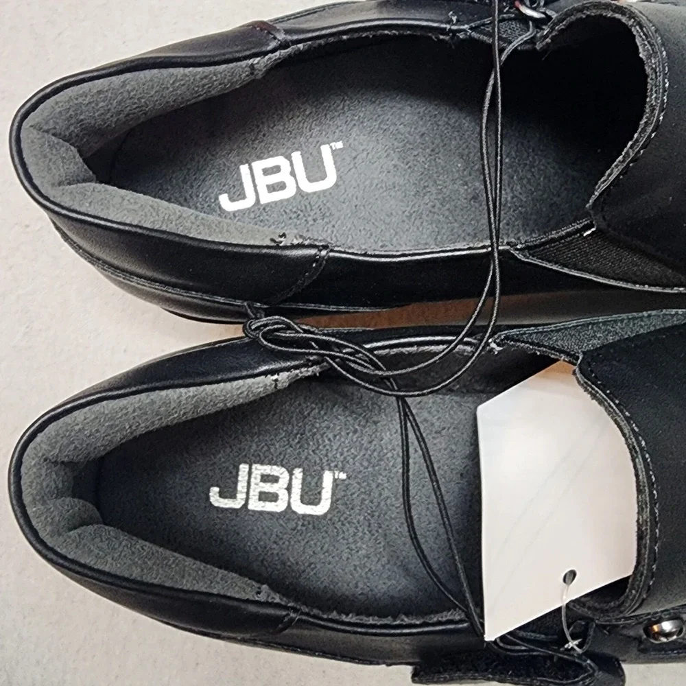JBU‎ Kyley Slip On Shoes Black Faux Leather Comfort Block Heel Womens 9M
